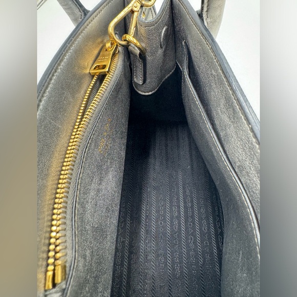 Auth Prada Small Double Cromo Saffiano Cuir City Calf Monochrome Top Handle Bag - Picture 16 of 16